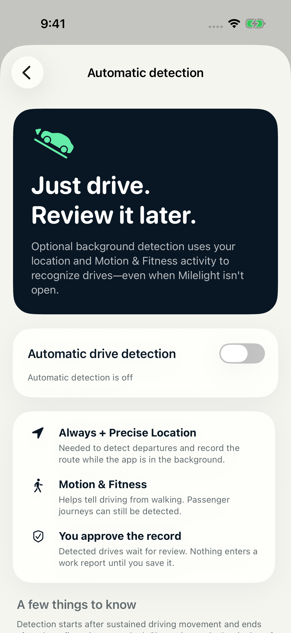 Milelight automatic detection settings screen
